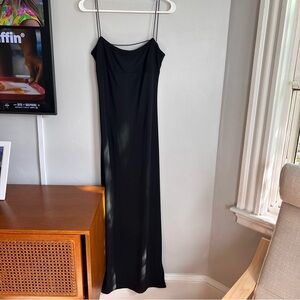 Vintage Y2K Black Maxi Dress Strappy Back S/M City Triangles